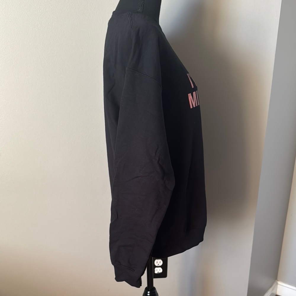 Black Sweater with Pink Text - Picture 4 of 5